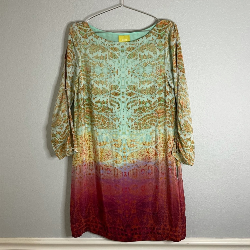 Anthro Maeve Cleome Silk Tunic Dress